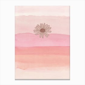 Daisy Watercolor Painting pink Canvas Print