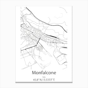 Monfalcone,Italy Minimalist Map Stampe su tela