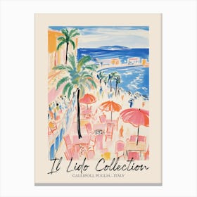 Gallipoli, Puglia   Italy Il Lido Collection Beach Club Poster 3 Canvas Print