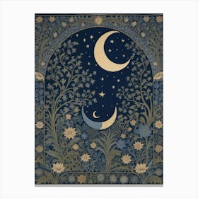 Moon And Stars 9 Canvas Print