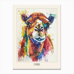 Camel Colourful Watercolour 3 Poster Canvas Print