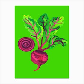 Beetroot Swirl Green Canvas Print