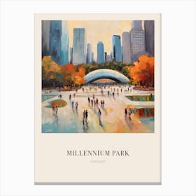 Millennium Park Chicago Vintage Cezanne Inspired Poster Canvas Print