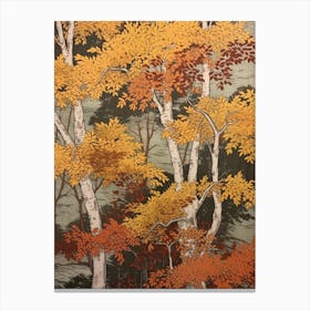 Sweet Birch 2 Vintage Autumn Tree Print  Canvas Print