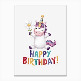 Happy Birthday Unicorn.7 Canvas Print