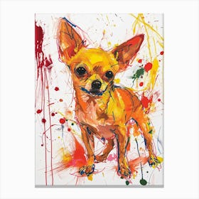 Chihuahua Acrylic Painting 10 Canvas Print