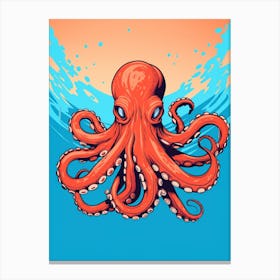 Mimic Octopus Retro Pop Art 1 Canvas Print