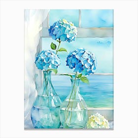 Blue Hydrangeas Canvas Print