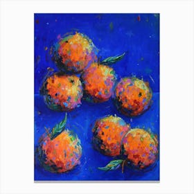 Oranges On Blue 1 Canvas Print