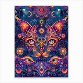 Psychedelic Cat 17 Canvas Print