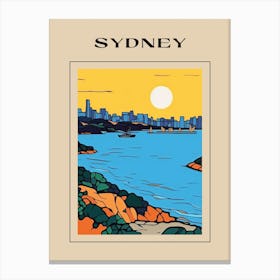 Minimal Design Style Of Sydney, Australia 1 Poster Canvas Print