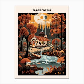 Black Forest Midcentury Travel Poster Canvas Print