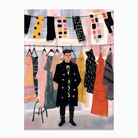 Paris Street Fashion Illustration Canvas Print