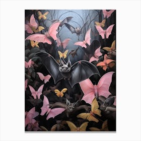 Floral Bat Painting 3 Canvas Print