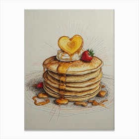 Heart Shaped Pancakes 6 Canvas Print