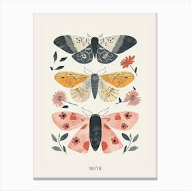 Colourful Insect Illustration Moth 42 Poster Canvas Print