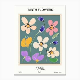 Birth Flowers April Canvas Print