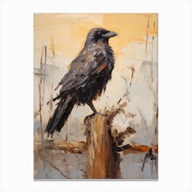 Bird Painting Raven 2 Canvas Print