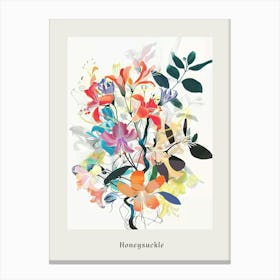 Honeysuckle 2 Collage Flower Bouquet Poster Canvas Print