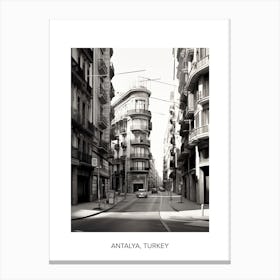 Poster Of Barcelona, Spain, Photography In Black And White 2 Canvas Print