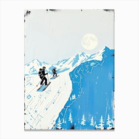 Skiers In The Snow Canvas Print