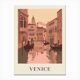 Venice Vintage Pink Italy Poster Canvas Print