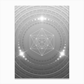 Geometric Glyph in White and Silver with Sparkle Array n.0359 Canvas Print