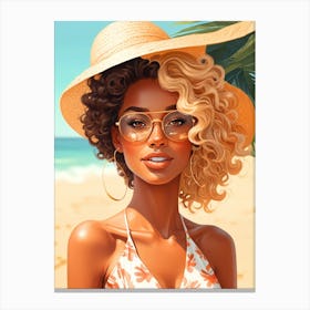 Honey-skinned girl Canvas Print