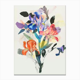 Iris 1 Collage Flower Bouquet Canvas Print