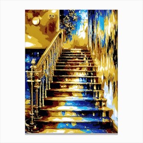 Gold Stairway Painting Canvas Print