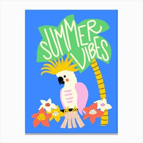 Summer Vibes Cockatiel Canvas Print
