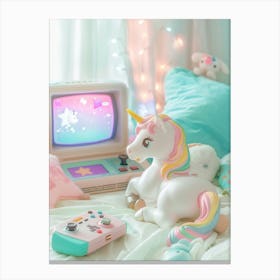 Toy Unicorn Video Gaming Canvas Print