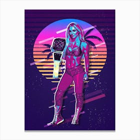 Charlotte Flair 80s Retro Canvas Print