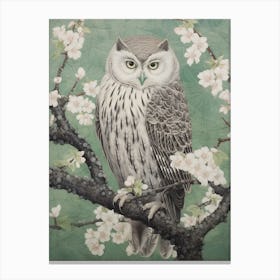 Ohara Koson Inspired Bird Painting Owl 4 Canvas Print