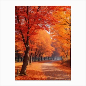 Autumn Leaves In The Park Canvas Print