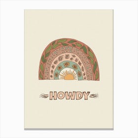 Cowgirl Rainbow + Text Canvas Print