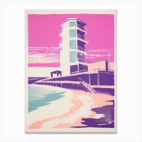 Bondi Beach In Risograph Style 1 Canvas Print