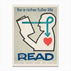 National Library Week Vintage Poster Canvas Print