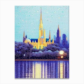 Orlando, City Us  Pointillism Canvas Print