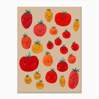 Happy Veg Tasty Tomatoes Canvas Print