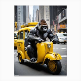 Gorilla On A Cab Canvas Print