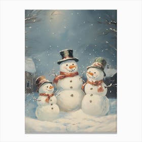 Snowman Family 1 Canvas Print