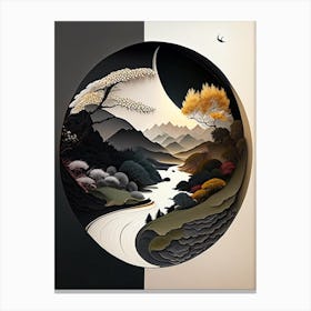 Landscapes 8, Yin and Yang Illustration Canvas Print
