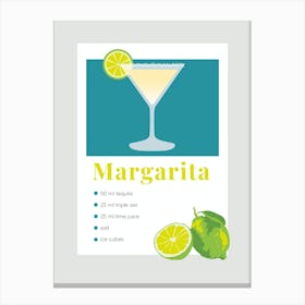 Margarita Recipe Canvas Print