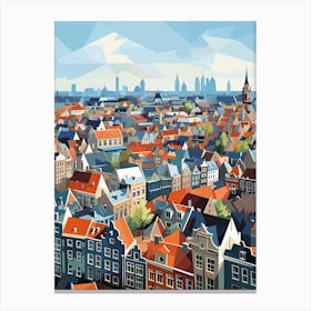 Amsterdam, Netherlands, Geometric Illustration 3 Canvas Print