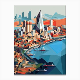 San Diego, Usa, Geometric Illustration 2 Canvas Print
