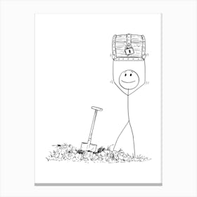 Stick Figure With A Chest Canvas Print