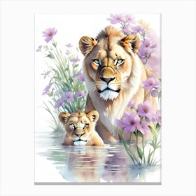 Lion And Lioness 2 Canvas Print