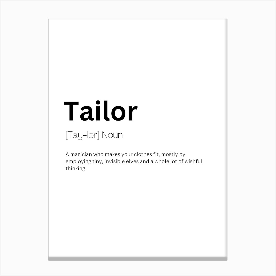 Tailor Definition Meaning Canvas Print by Kaigozen
