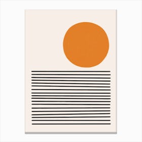 Minimal Sea and Sun Landscape Canvas Print